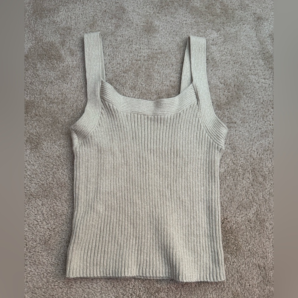 GAP Ribbed Knit Tank Top - Cream